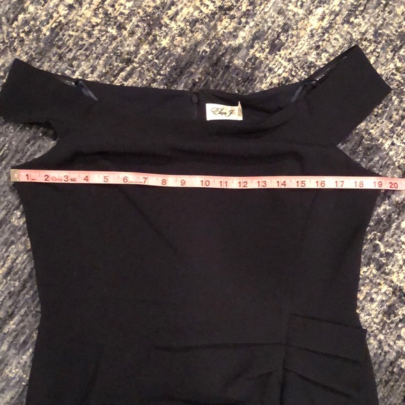 HP! Eliza J Off the Shoulders Navy Dress - Picture 7 of 9